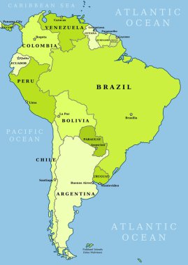 Güney Amerika idari harita