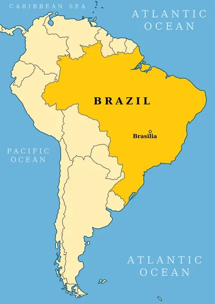 Brasil mapa localizador —  Vetores de Stock