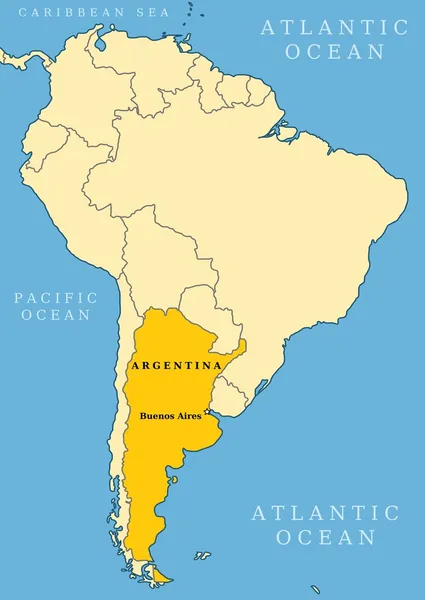 Mapa de Argentina localizador — Vector de stock