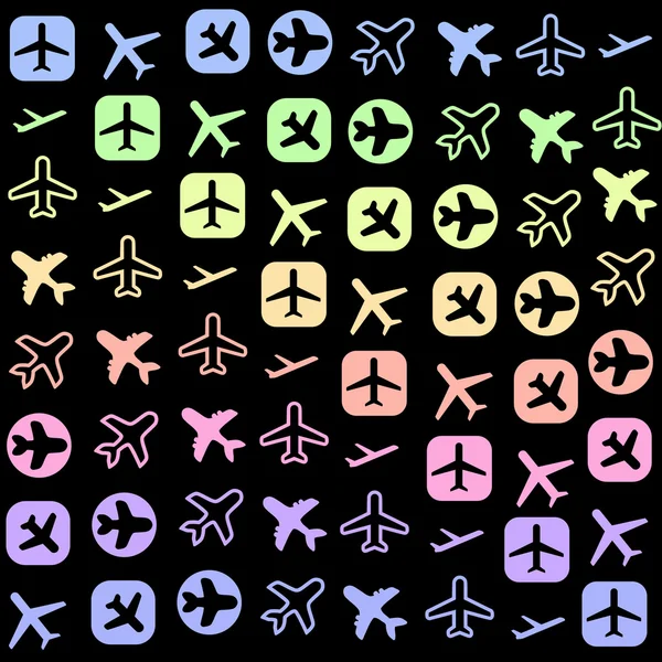 Iconos de avión — Vector de stock