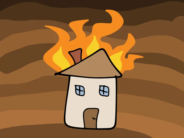 Feu de maison — Image vectorielle