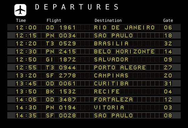 Horario aeropuerto - Brasil — Vector de stock