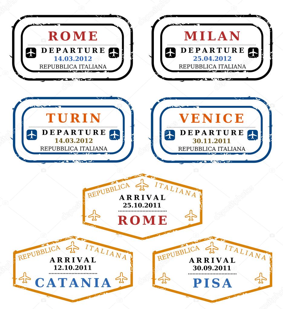 Vector stamps - Italy