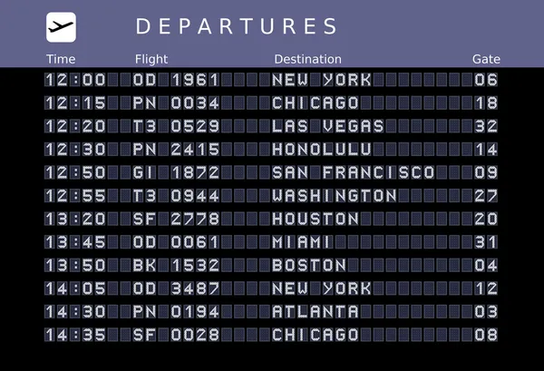 Calendário aeroportuário — Vetor de Stock