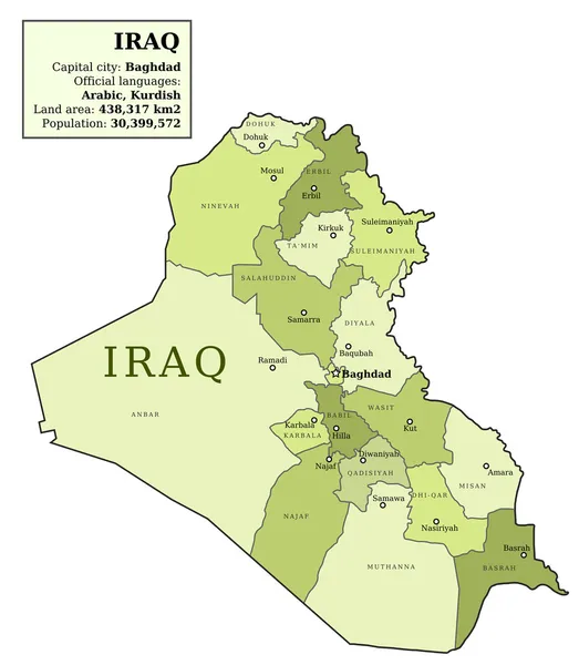 Carte de l'Irak — Image vectorielle