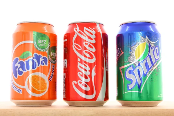 Coca-Cola, Fanta, Sprite — Fotografia de Stock