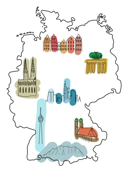 Repères en Allemagne — Image vectorielle