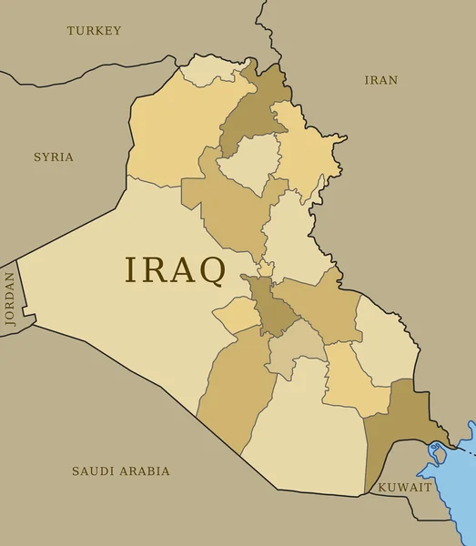 Mappa Iraq — Vettoriale Stock