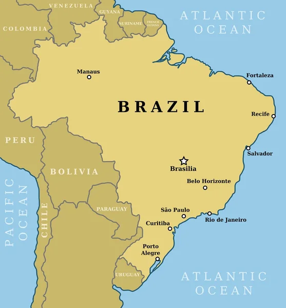 Brasil Mapa —  Vetores de Stock