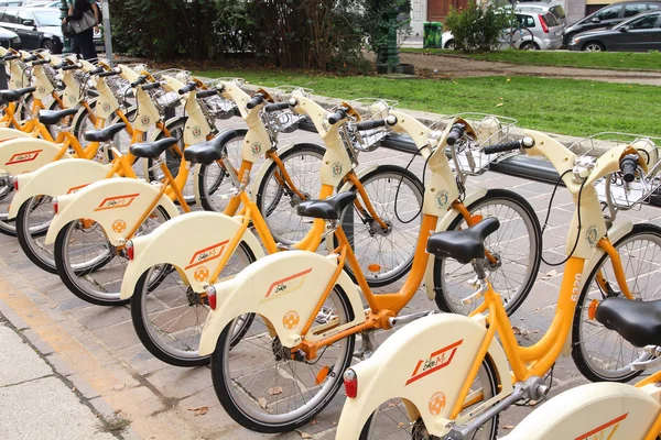 Rede de partilha de bicicletas — Fotografia de Stock