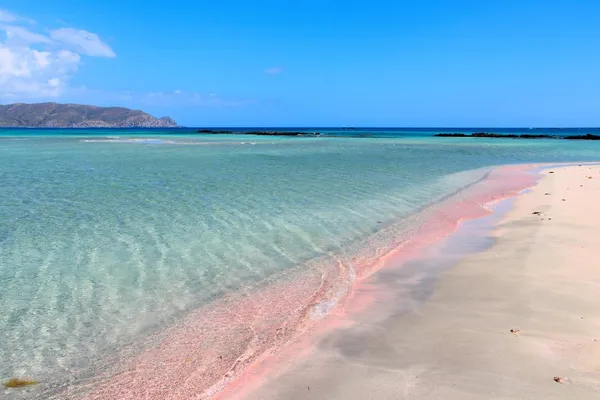 Pláž Elafonisi růžový — Stock fotografie