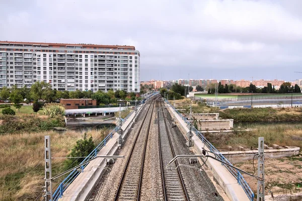 İspanya 'daki demiryolu rayları — Stok fotoğraf