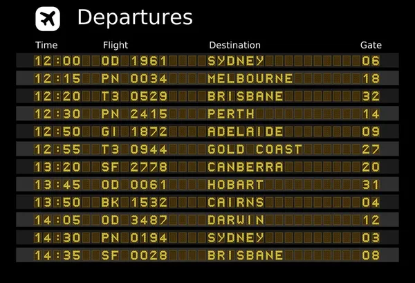 Austrália aeroportos —  Vetores de Stock