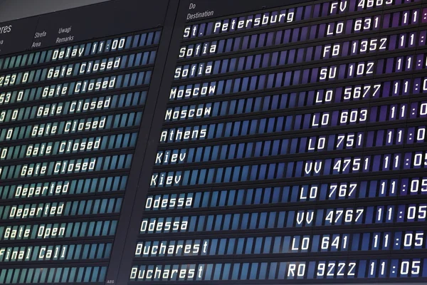 Warsaw airport timetable — Stock Photo, Image