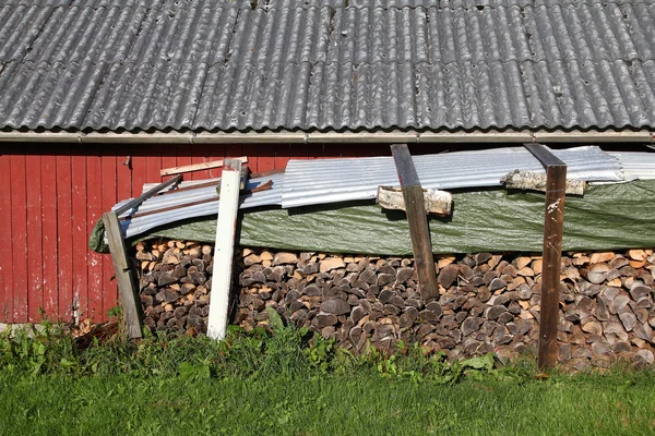 Brandhout stapel — Stockfoto