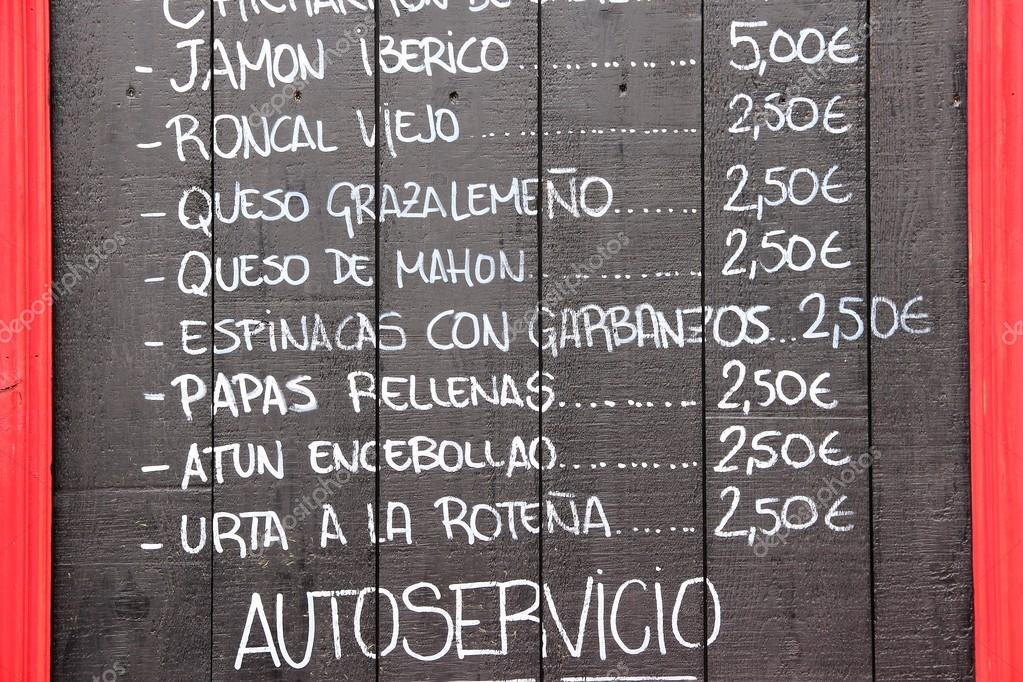 Spanyol konyha étlap — stock fotó © tupungato #30271403
