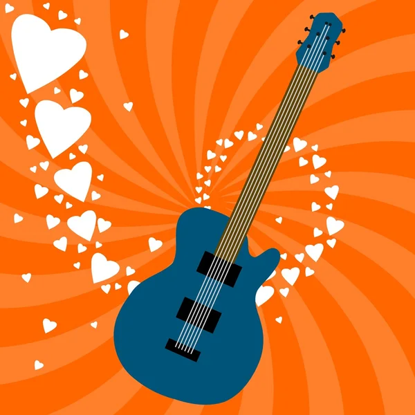 Guitarra amor — Vetor de Stock