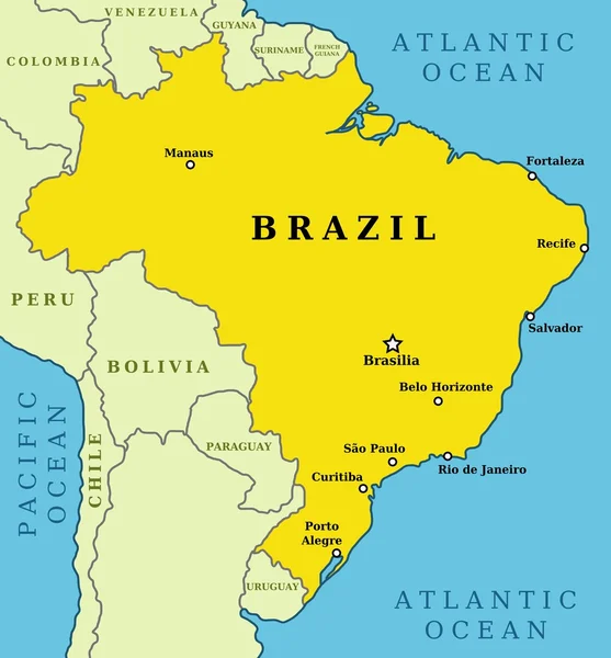 Brasilian kartta — vektorikuva