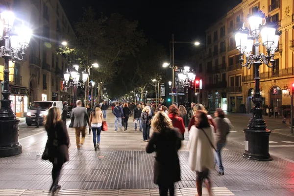 Rambla at night — Stock Photo, Image