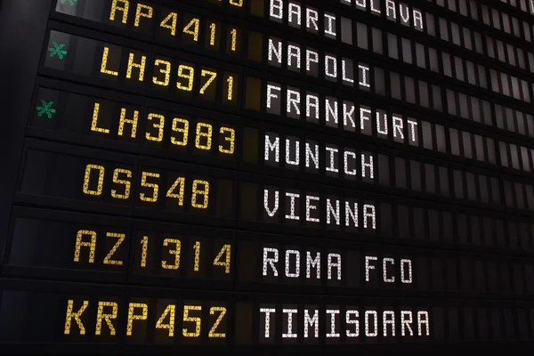 Europe flight schedule — Stock Photo, Image