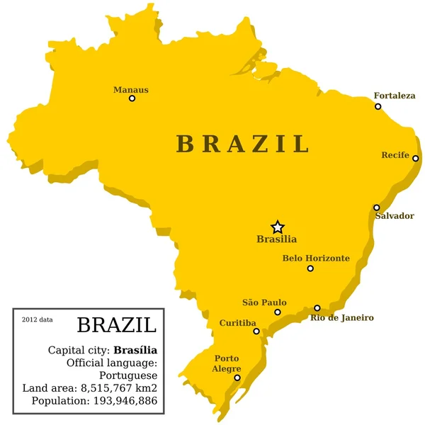 Brasile Mappa — Vettoriale Stock
