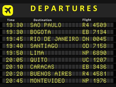 South America departures clipart