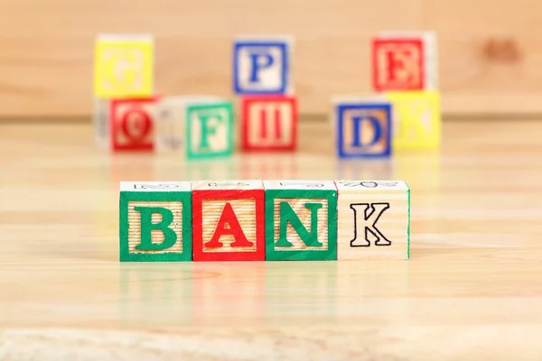 Wooden blocks with letters — Stock Photo, Image