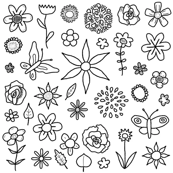 Doodle květiny — Stockový vektor