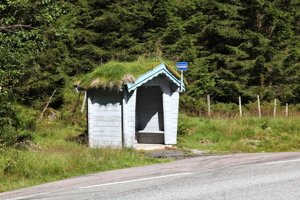 Przystanek autobusowy w Norwegii — Zdjęcie stockowe