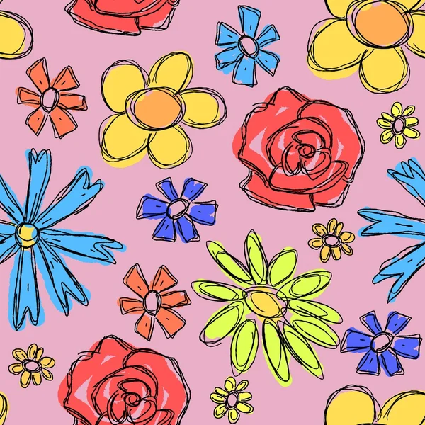 Textura floral sin costuras — Vector de stock