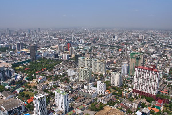 Bangkok, Thailand. Aerial view of the Thai capital city - modern architecture.
