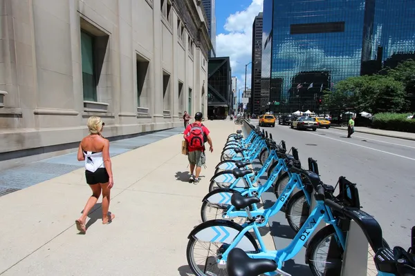 芝加哥自行车共享 — 图库照片