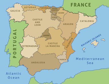 Spain map clipart