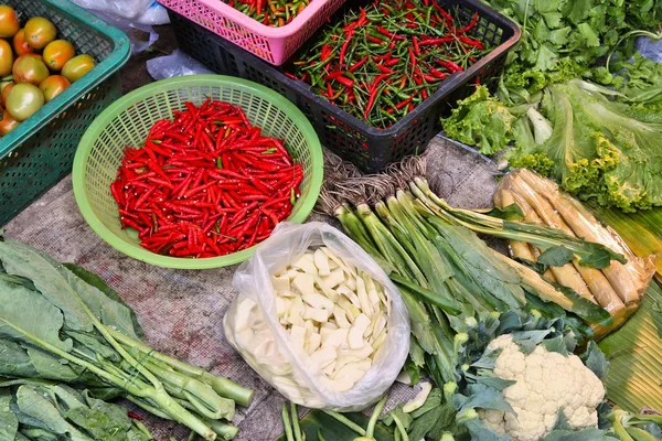 Plantaardige markt in thailand — Stockfoto