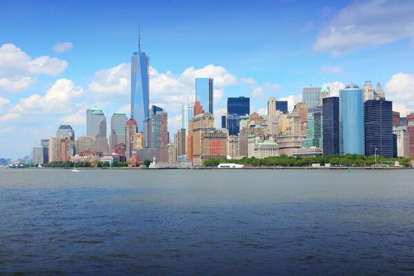 New York City, United States - Manhattan skyline with new WTC One.