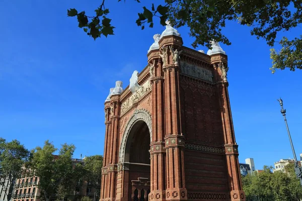 Barcelona Vítězný Oblouk Arc Triomf Bulváru Passeig Lluis Companys Místa — Stock fotografie