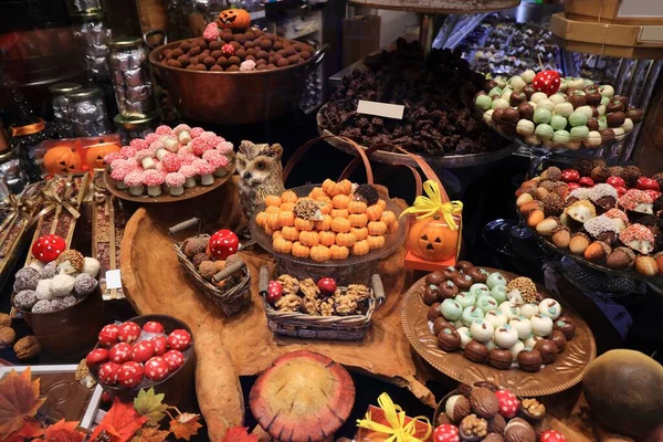 Autumn Halloween Themed Confectionery Selection Sweets Spain — Stock Photo, Image