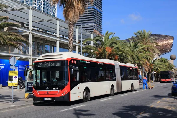 Barcelona Espanha Outubro 2021 Ônibus Cidade Volvo Barcelona Espanha Barcelona — Fotografia de Stock