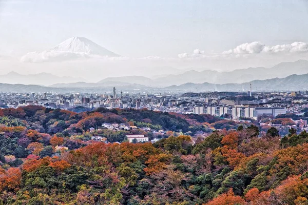 日本Kamakura秋季风景 富士山为背景 Hdr Photo — 图库照片