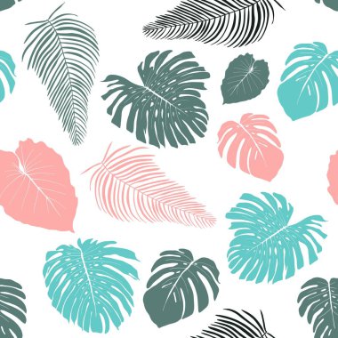 Orman bitkileri pürüzsüz desen. Tropikal canavarlar moda tasarım geçmişini terk eder.