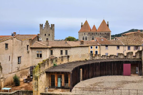 Carcassonne Cidade Medieval França Cidade Fortificada Murada Departamento Aude — Fotografia de Stock