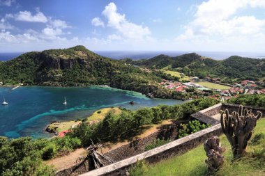 Guadeloupe - Les Saintes adaları. Terre de Haut Adası Güzel manzara.
