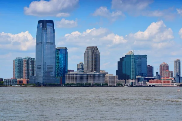 Jersey City Skyline Centro Cidade Com Rio Hudson — Fotografia de Stock