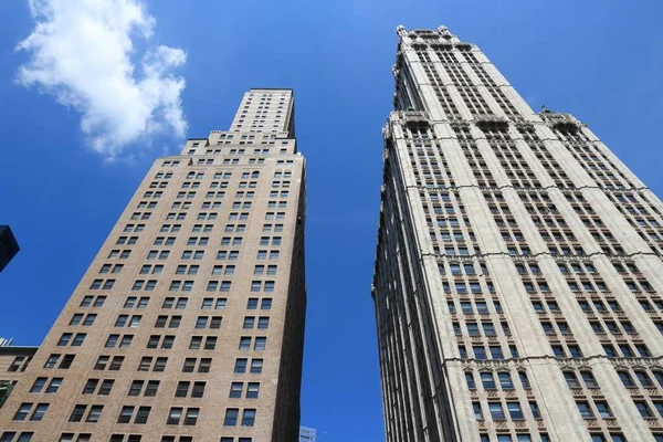 Nova Iorque Eua Julho 2013 225 Broadway Woolworth Building Direita — Fotografia de Stock