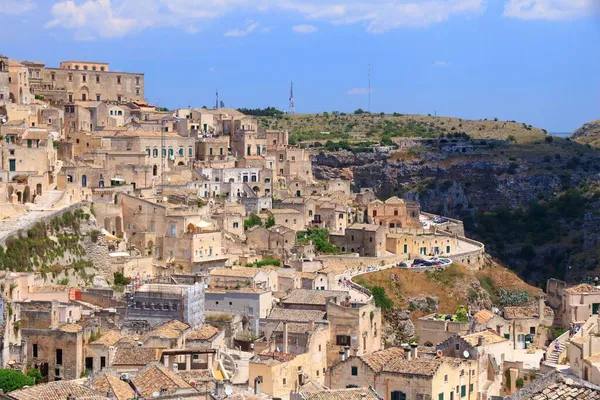 Matera Kasabası Talya Sassi Bölgeleri Basilicata Bölgesindeki Antik Bir Kasaba — Stok fotoğraf