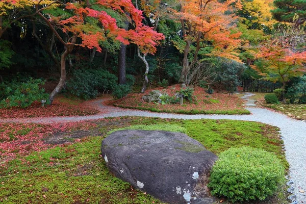 Japanese Garden Nara Japan Autumn Leaves Yoshikien Garden Nara — Stock Photo, Image