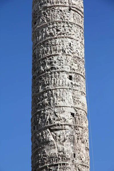 Roma Italia Colonna Marco Aurelio Antica Colonna Della Vittoria Romana — Foto Stock