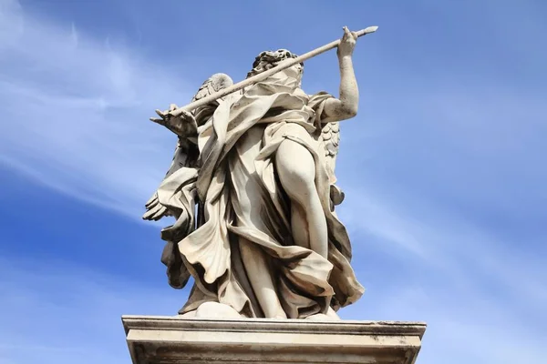 Roms Wahrzeichen Engelskulptur Auf Der Brücke Des Heiligen Engels Ponte — Stockfoto