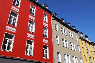 Köln şehri, Almanya. Köln 'ün Pantaleons-Viertel bölgesindeki eski yerleşim yeri manzarası.