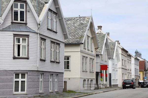 Haugesund Stad Noorwegen Straatbeeld Met Noorse Architectuur — Stockfoto